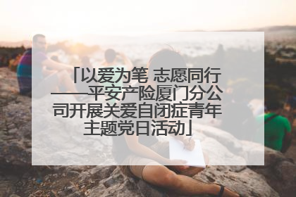 以爱为笔 志愿同行——平安产险厦门分公司开展关爱自闭症青年主题党日活动