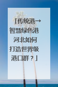 传统港→智慧绿色港 河北如何打造世界级港口群？
