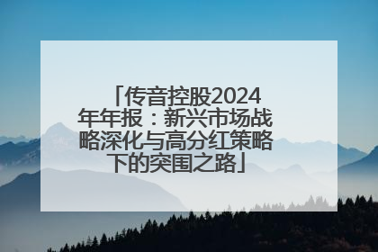 传音控股2024年年报：新兴市场战略深化与高分红策略下的突围之路