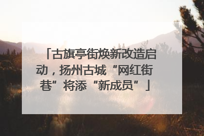 古旗亭街焕新改造启动，扬州古城“网红街巷”将添“新成员”