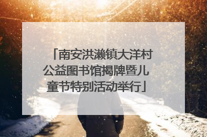南安洪濑镇大洋村公益图书馆揭牌暨儿童节特别活动举行