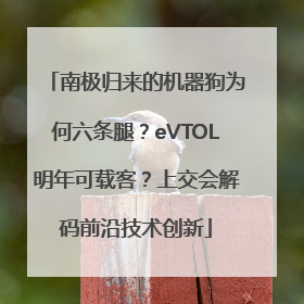 南极归来的机器狗为何六条腿？eVTOL明年可载客？上交会解码前沿技术创新