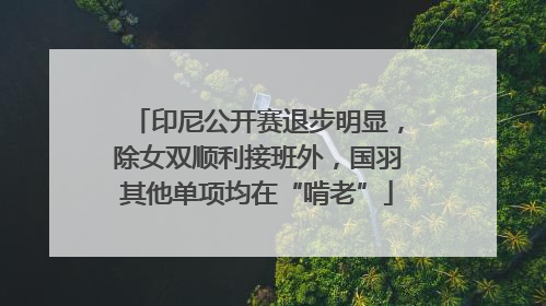 印尼公开赛退步明显，除女双顺利接班外，国羽其他单项均在“啃老”