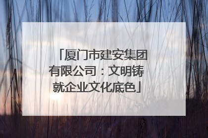 厦门市建安集团有限公司：文明铸就企业文化底色