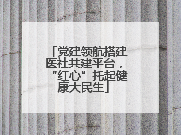 党建领航搭建医社共建平台，“红心”托起健康大民生