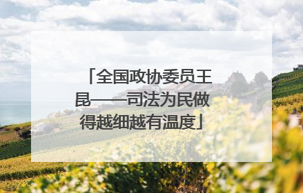 全国政协委员王昆——司法为民做得越细越有温度