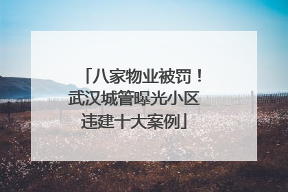 八家物业被罚！武汉城管曝光小区违建十大案例