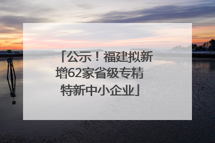 公示！福建拟新增62家省级专精特新中小企业