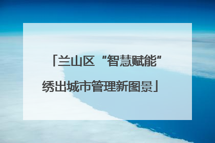 兰山区“智慧赋能”绣出城市管理新图景