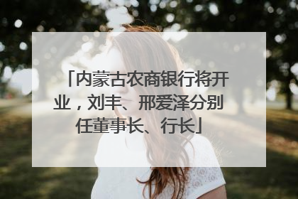 内蒙古农商银行将开业，刘丰、邢爱泽分别任董事长、行长