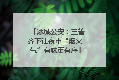 冰城公安：三管齐下让夜市“烟火气”有味更有序