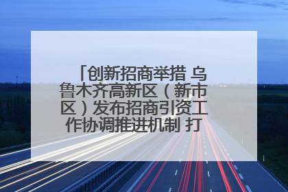 创新招商举措 乌鲁木齐高新区（新市区）发布招商引资工作协调推进机制 打造投资发展新高地