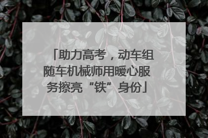 助力高考，动车组随车机械师用暖心服务擦亮“铁”身份