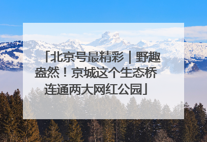 北京号最精彩｜野趣盎然！京城这个生态桥连通两大网红公园
