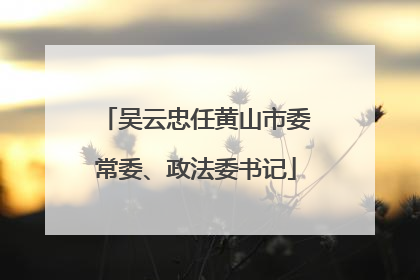 吴云忠任黄山市委常委、政法委书记