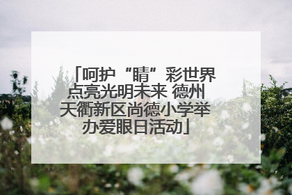 呵护“睛”彩世界点亮光明未来 德州天衢新区尚德小学举办爱眼日活动