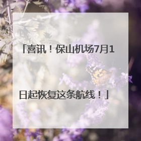 喜讯！保山机场7月1日起恢复这条航线！