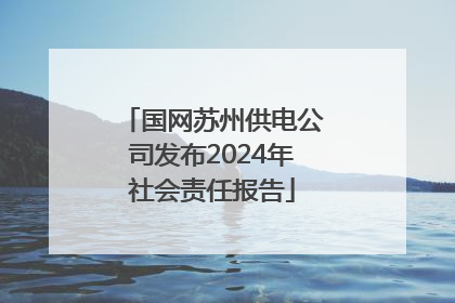 国网苏州供电公司发布2024年社会责任报告