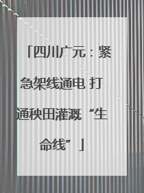 四川广元：紧急架线通电 打通秧田灌溉“生命线”