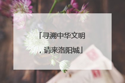 寻溯中华文明，请来洛阳城
