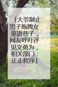 大爷制止男子拖拽女童进巷子，网友呼吁评见义勇为，相关部门：正走程序
