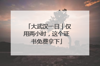 大武汉一日｜仅用两小时，这个证书免费拿下