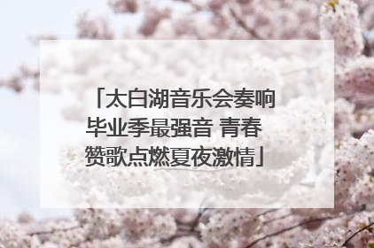 太白湖音乐会奏响毕业季最强音 青春赞歌点燃夏夜激情