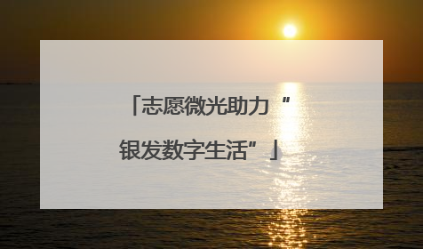 志愿微光助力“银发数字生活”