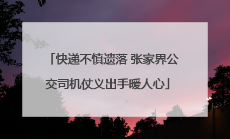 快递不慎遗落 张家界公交司机仗义出手暖人心