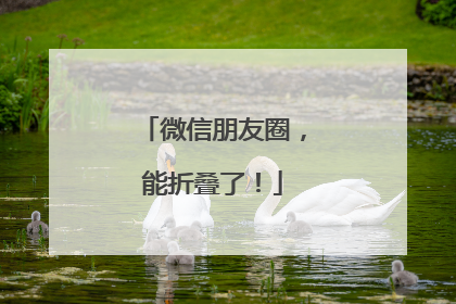 微信朋友圈，能折叠了！