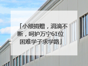 小额捐赠，涓滴不断，呵护万宁61位困难学子求学路