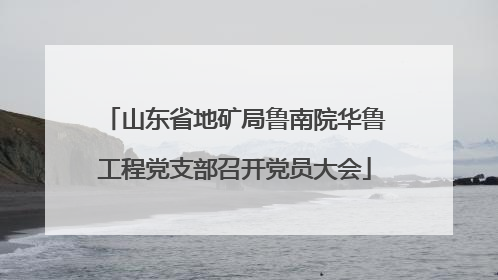 山东省地矿局鲁南院华鲁工程党支部召开党员大会
