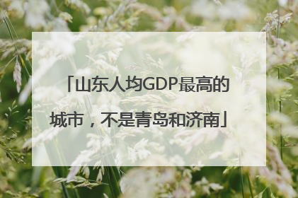 山东人均GDP最高的城市，不是青岛和济南