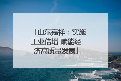 山东嘉祥：实施工业倍增 赋能经济高质量发展