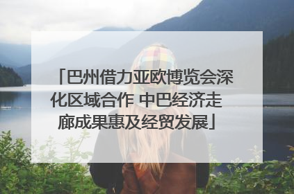 巴州借力亚欧博览会深化区域合作 中巴经济走廊成果惠及经贸发展