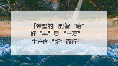 希望的田野智“绘”好“丰”景 “三夏”生产向“新”而行