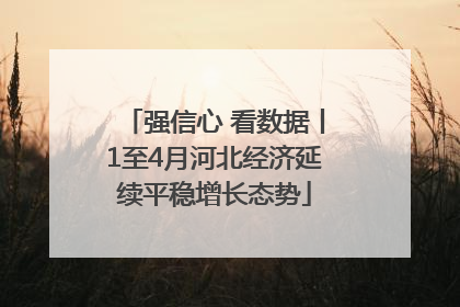 强信心 看数据丨1至4月河北经济延续平稳增长态势