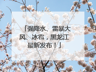 强降水、雷暴大风、冰雹，黑龙江最新发布！
