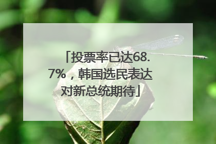 投票率已达68.7%，韩国选民表达对新总统期待