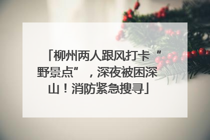 柳州两人跟风打卡“野景点”，深夜被困深山！消防紧急搜寻