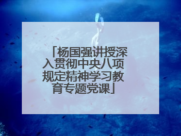 杨国强讲授深入贯彻中央八项规定精神学习教育专题党课