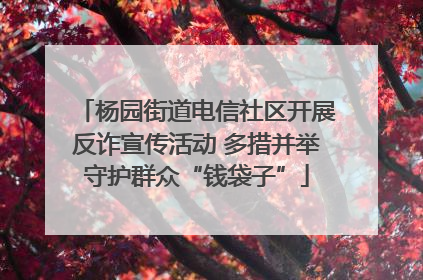 杨园街道电信社区开展反诈宣传活动 多措并举守护群众“钱袋子”