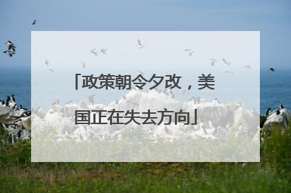 政策朝令夕改，美国正在失去方向
