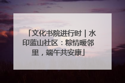 文化书院进行时｜水印蓝山社区：粽情暖邻里，端午共安康