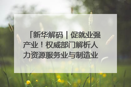 新华解码｜促就业强产业！权威部门解析人力资源服务业与制造业融合发展试点