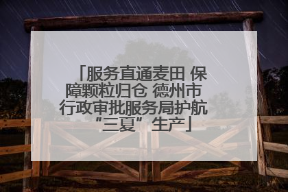 服务直通麦田 保障颗粒归仓 德州市行政审批服务局护航“三夏”生产