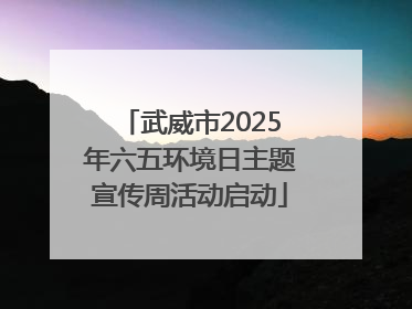 武威市2025年六五环境日主题宣传周活动启动