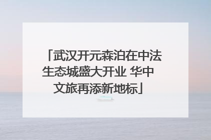 武汉开元森泊在中法生态城盛大开业 华中文旅再添新地标