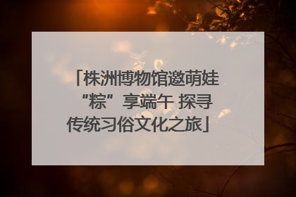 株洲博物馆邀萌娃“粽”享端午 探寻传统习俗文化之旅