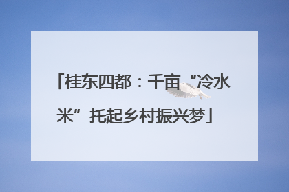 桂东四都：千亩“冷水米”托起乡村振兴梦